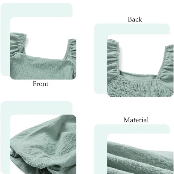 AlvaQ Women's Rompers Cute Puff Sleeve SZ Medium - Picture 7 of 11